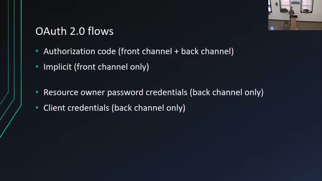 Slide: OAuth 2.0 flows