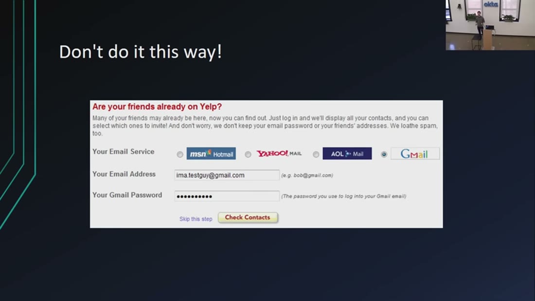 The pre-OAuth anti-pattern: an app asking for your Gmail password