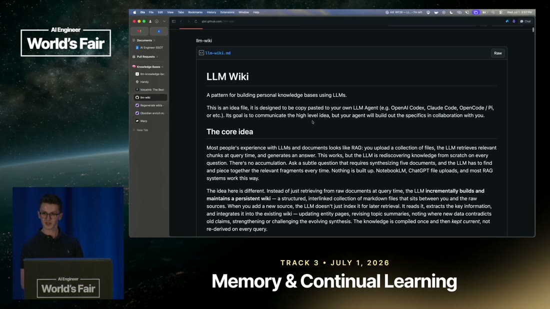 Karpathy's llm-wiki gist, The core idea