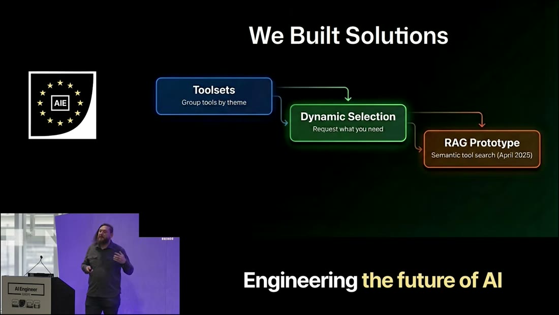 We built solutions - toolsets, dynamic selection, RAG prototype