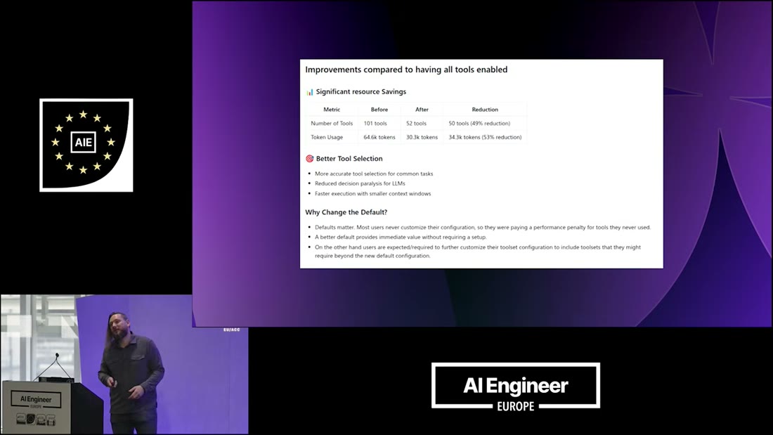 Improvements compared to having all tools enabled