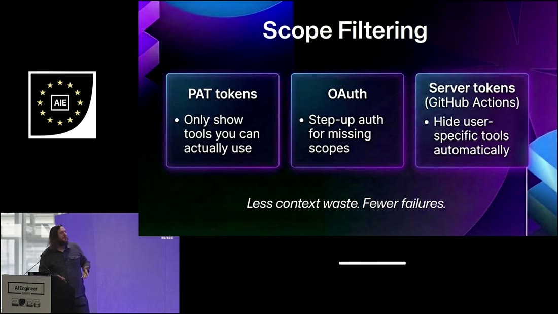 Scope filtering - PAT tokens, OAuth, server tokens
